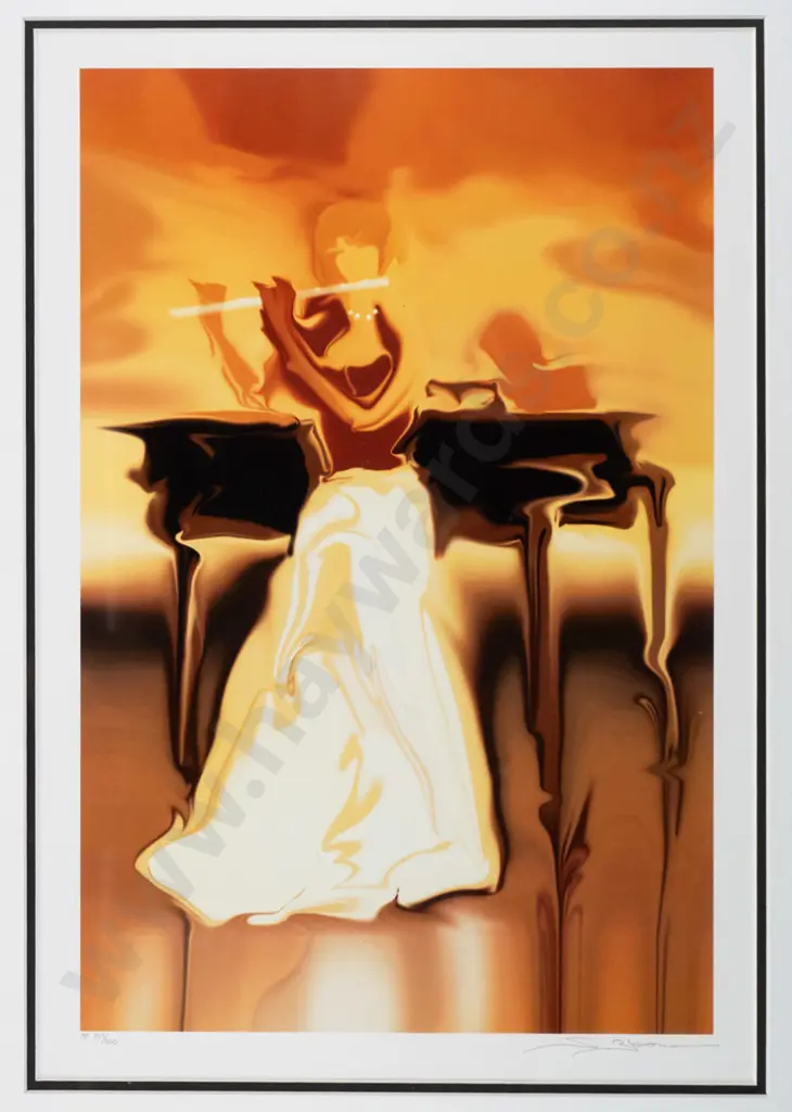 Steve Bloom - framed seriolithograph - H-43 W-290 - flautist Image 1++