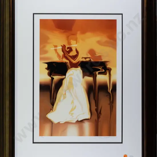Steve Bloom - framed seriolithograph - H-43 W-290 - flautist