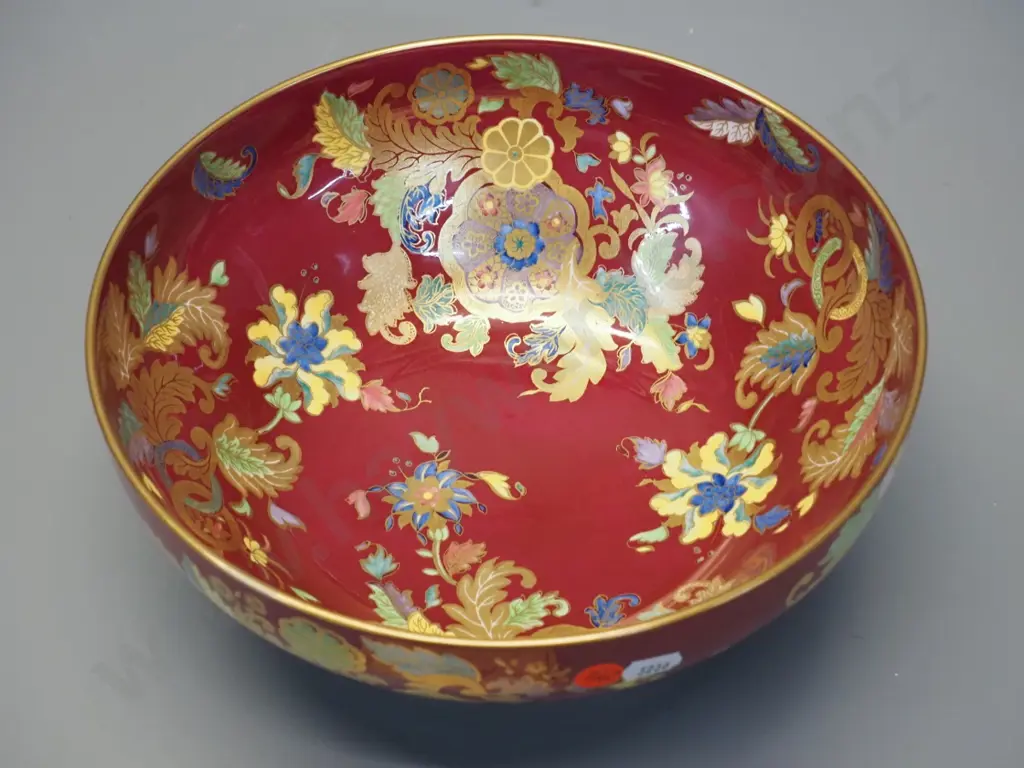 Spode 'Worcester Wheel' crimson Marco bowl H-130 D-260 Image 1++