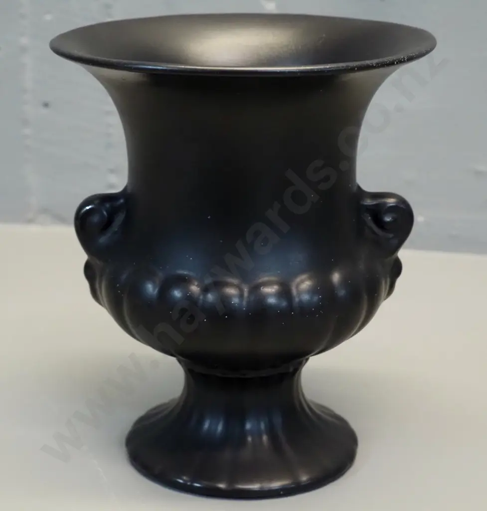 Crown Lynn black glaze urn vase number 608. H-170 D-145 at rim Image 1++