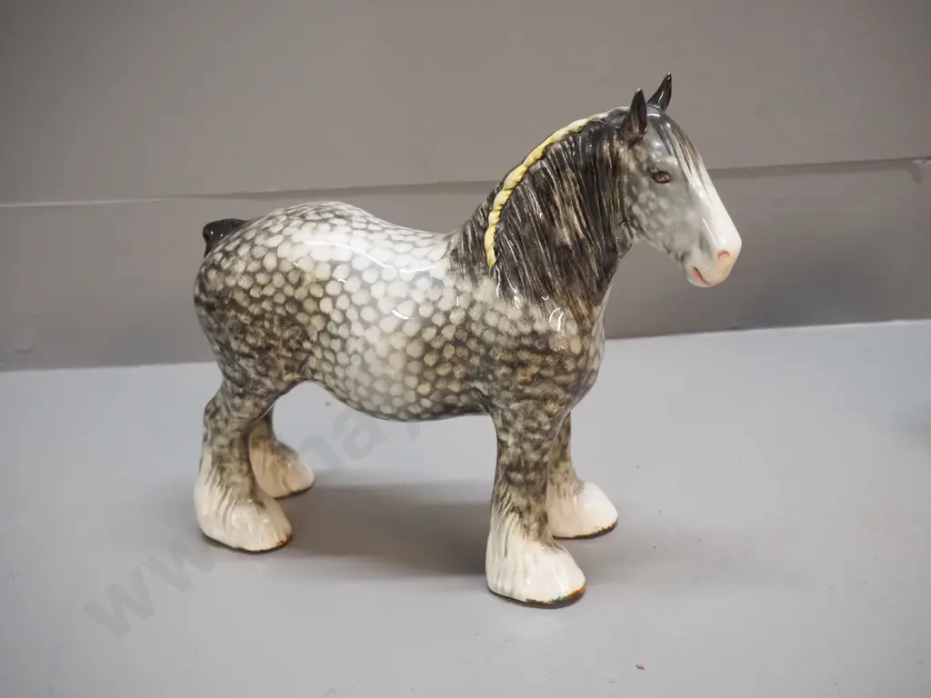 Beswick dappled grey draft horse figure H-220 L-270 Image 1++