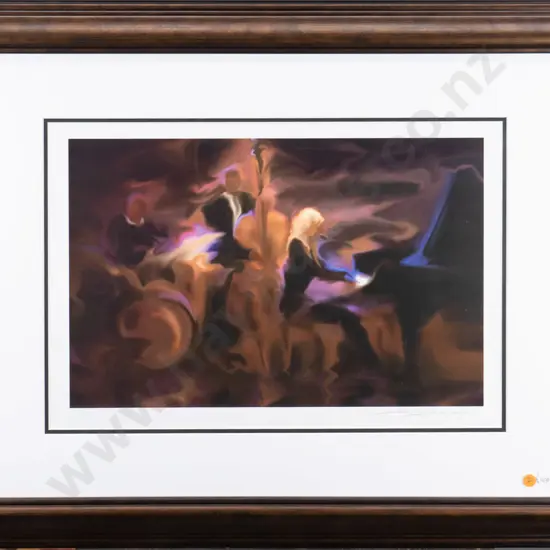 Steve Bloom - framed seriolithograph - pianist H-290 W-430