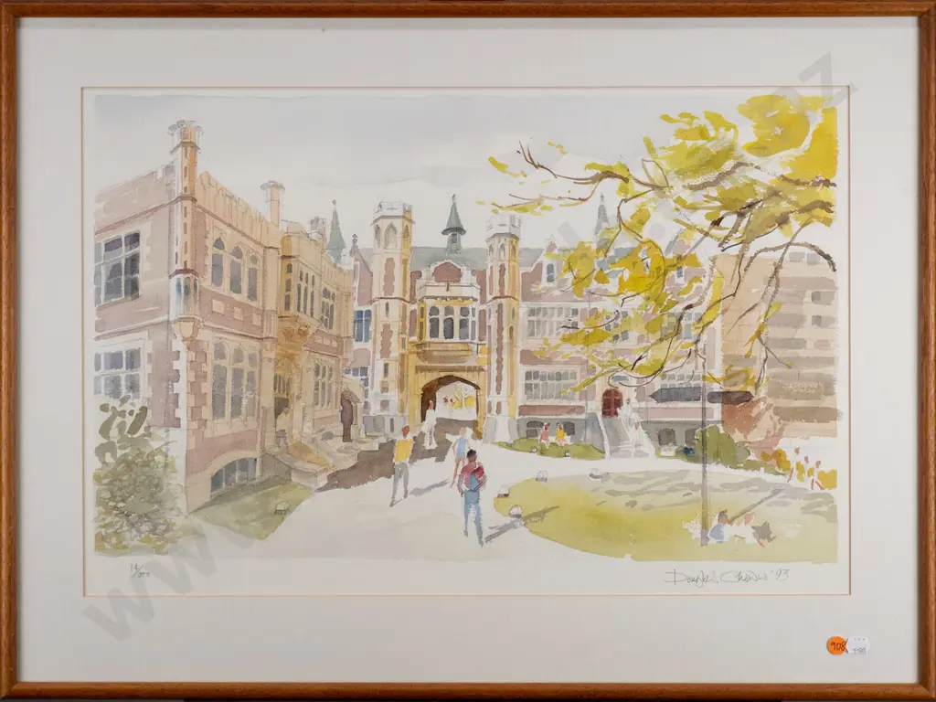 framed Douglas Chowns print - Otago University H-360 W-560 Image 1++