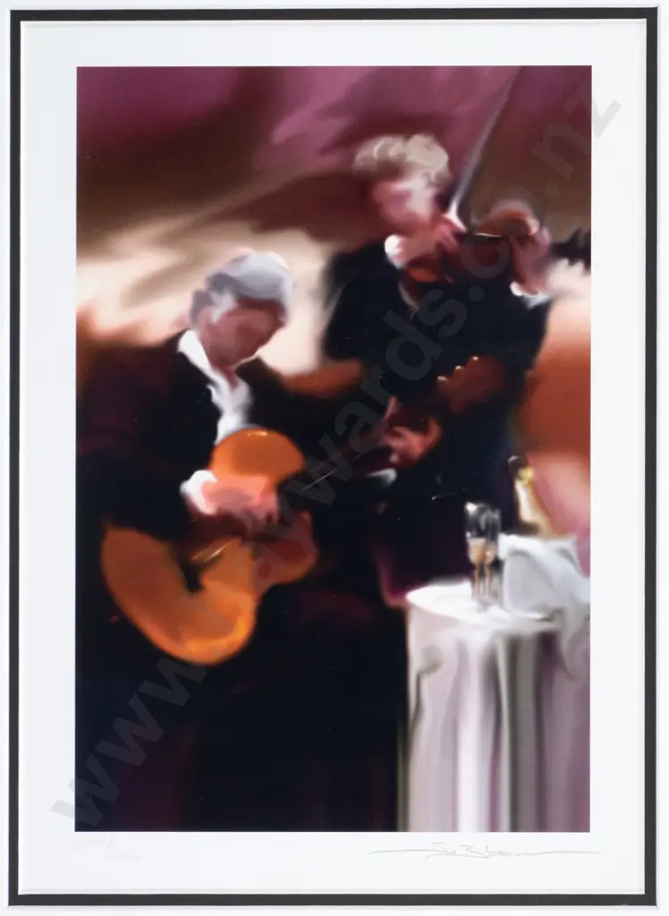 Steve Bloom - framed seriolithograph - H-285 W-190 - musicians Image 1++