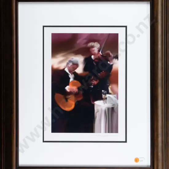 Steve Bloom - framed seriolithograph - H-285 W-190 - musicians
