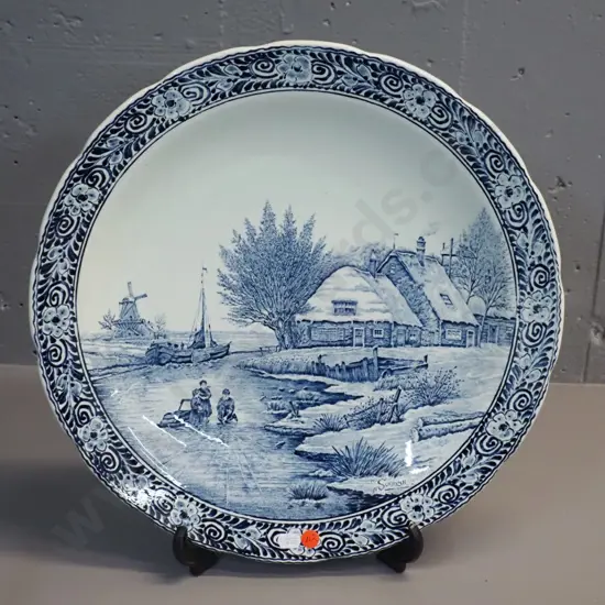 large Delft charger marked Boch Delfts D-390