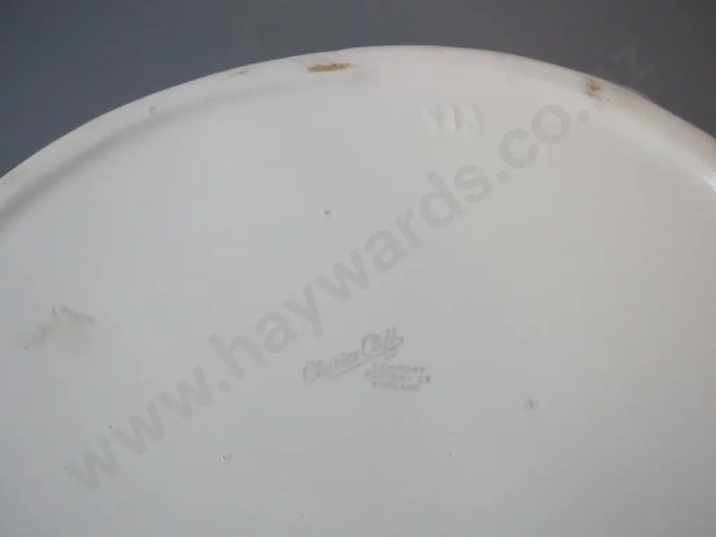 Clarice Cliff lotus bowl No. 973 - cream glaze w/green interior H-125 W-220 Image 1++
