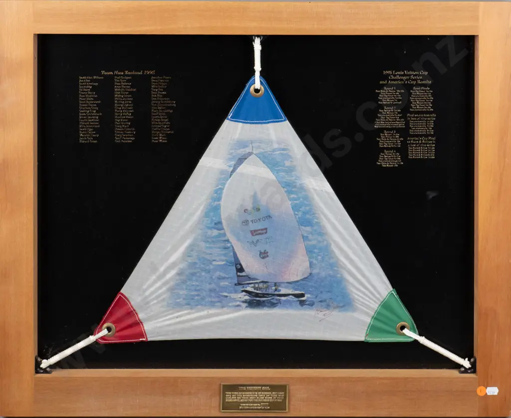 framed Team New Zealand 1995 "The Victory Sail" H-500 W-650 Image 1++