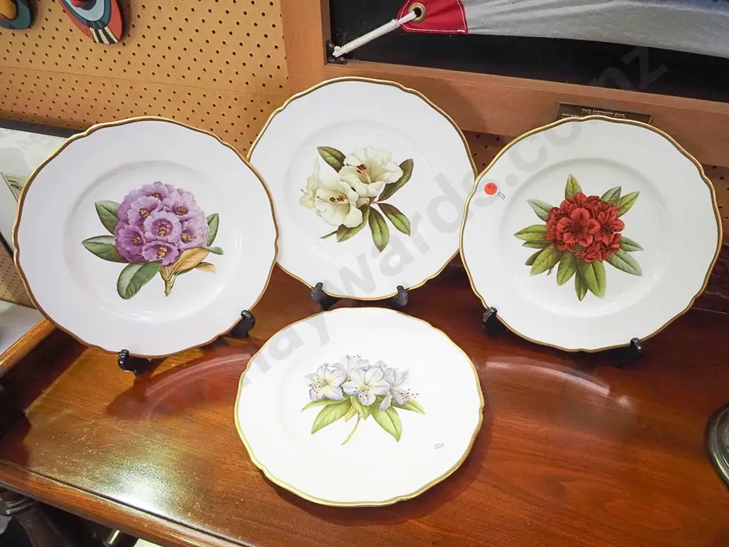 4x Spode rhododendron cabinet plates D-270 Image 1++