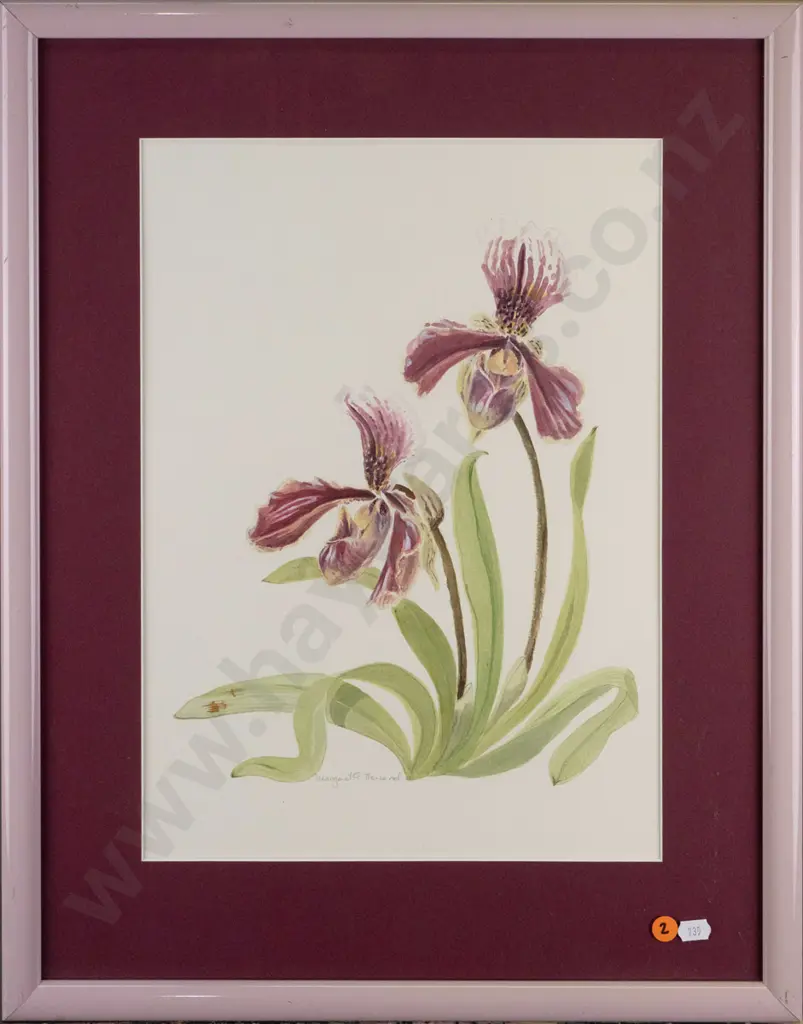 Margaret A Howard framed watercolour, flowers H-390 W-280 Image 1++