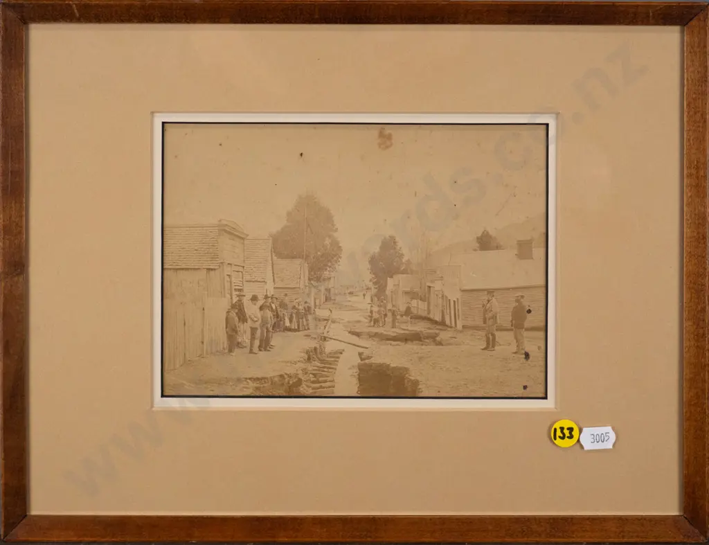 framed reproduction vintge photograph - Queenstown inundated by flood, Beach St 1878 H-130 W-190 Image 1++