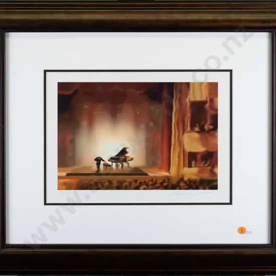 Steve Bloom - framed seriolithograph - pianist H-190 W-290