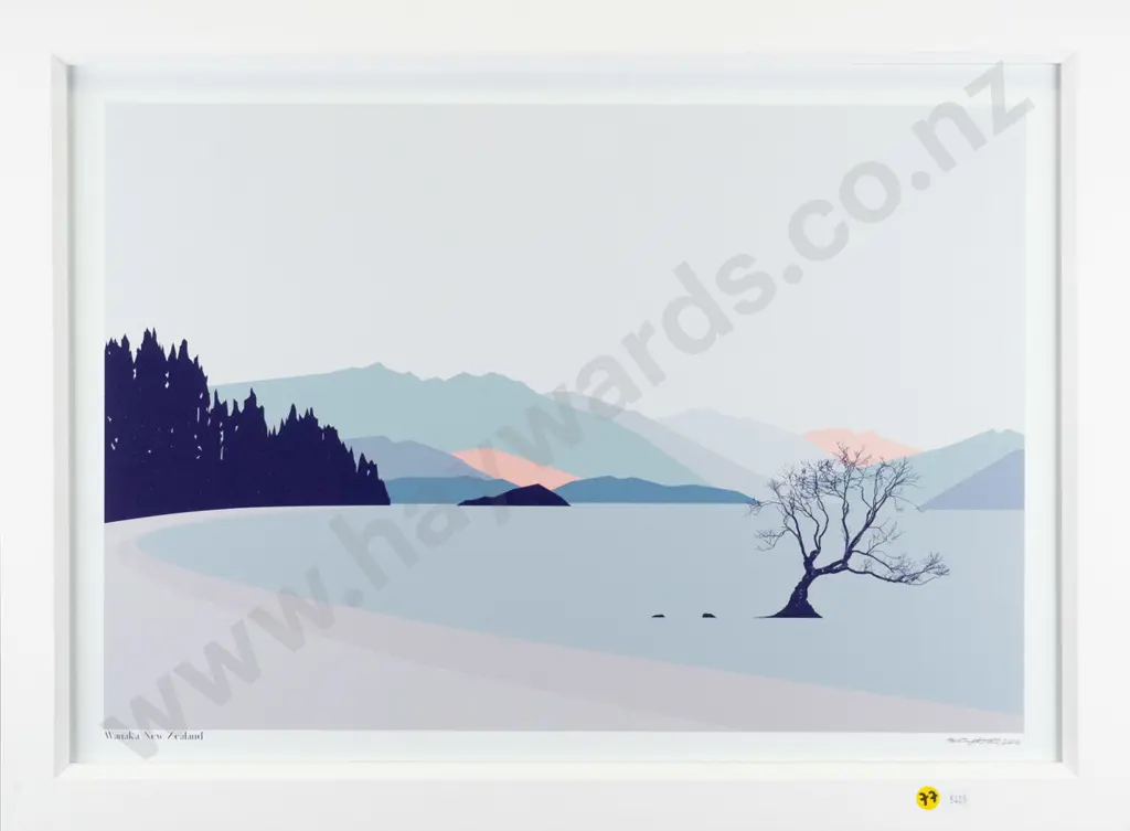 framed Bridget Hall poster print - Wanaka New Zealand H-360 W-530 Image 1++