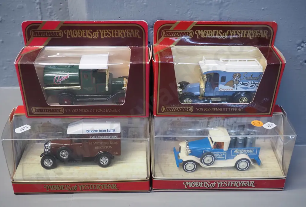 4 Matchbox Models of Yesteryear die-cast vehicles w/original boxes - 3 delivery vans and a tanker Image 1++