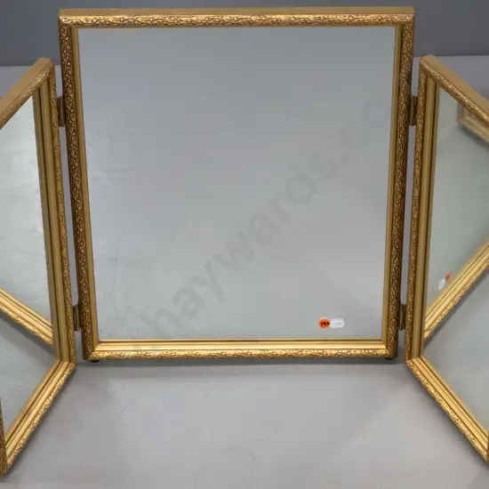 gilt framed folding dressing table mirror H-490 W-760