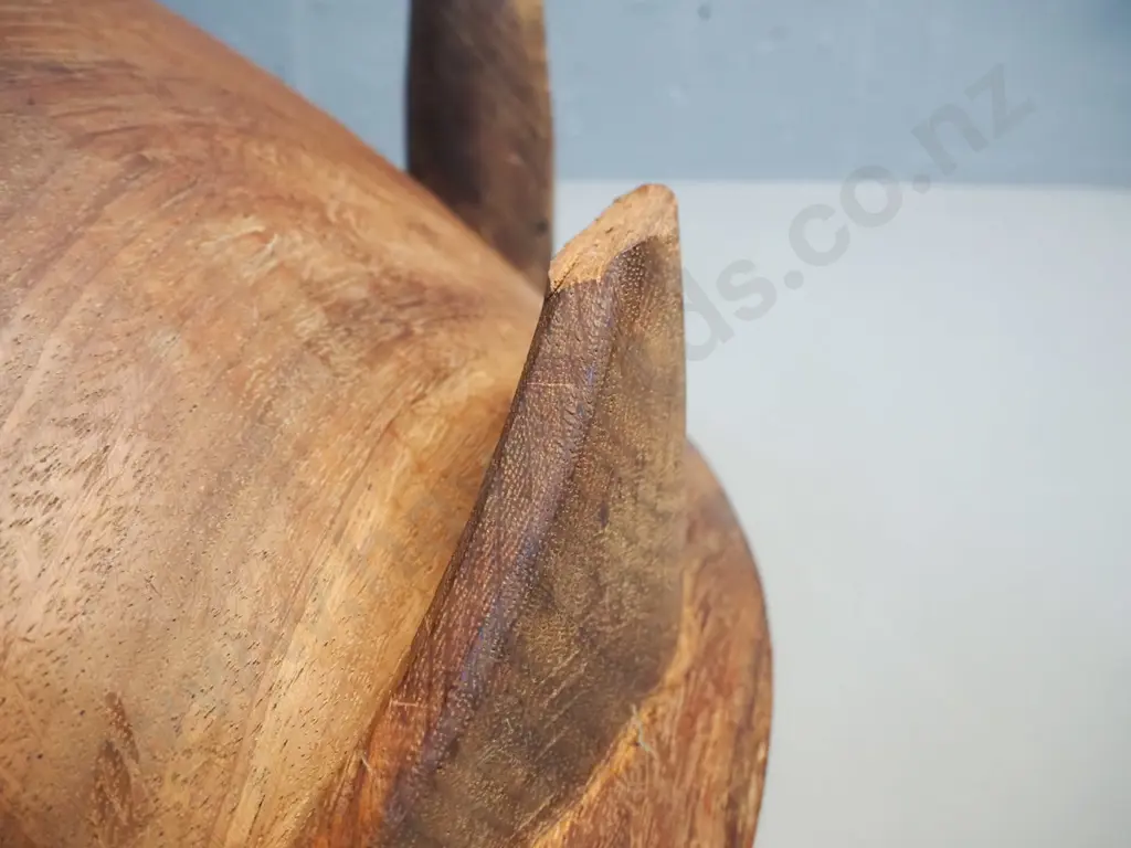 Fijian large carved timber kava bowl H-180 Diameter 515 Image 1++