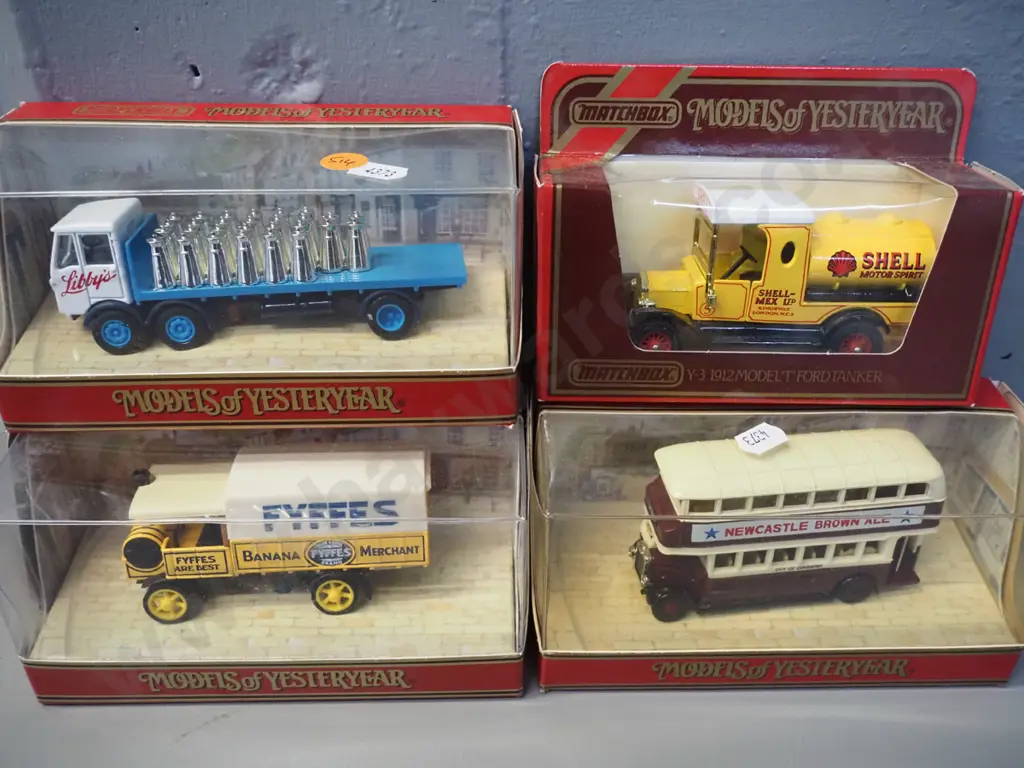 4 Matchbox Models of Yesteryear die-cast vehicles w/original boxes - tanker, bus and 2 delivery vans Image 1++