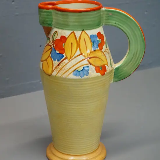 Wadeheath deco bizarre style floral jug H-230 W-150