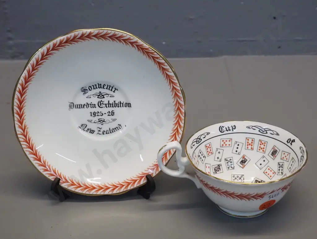 Aynsley "Cup of Knowledge" souvenir Dunedin Exhibition 1925-26 cup & saucer Image 1++