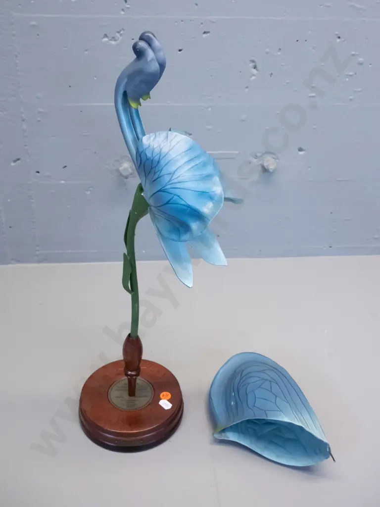 vintage Robert Brendel botanical model on separate wooden stand and base - No. 58 - aconitum / monkshood. Minor wear & Image 1++