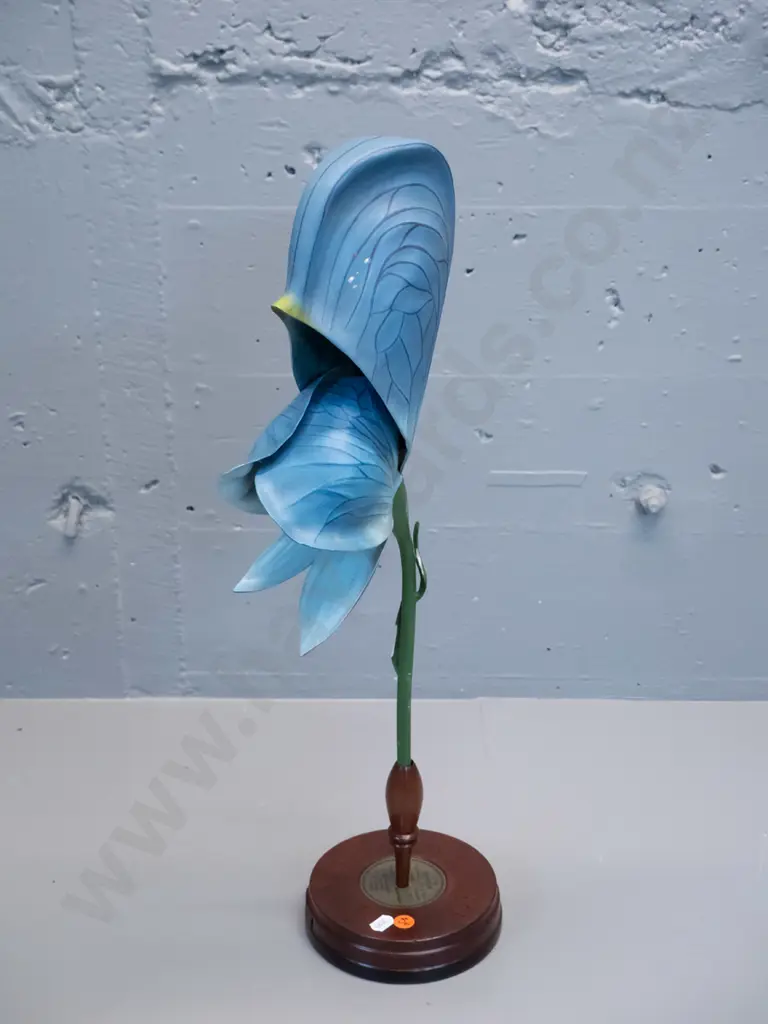 vintage Robert Brendel botanical model on separate wooden stand and base - No. 58 - aconitum / monkshood. Minor wear & Image 1++