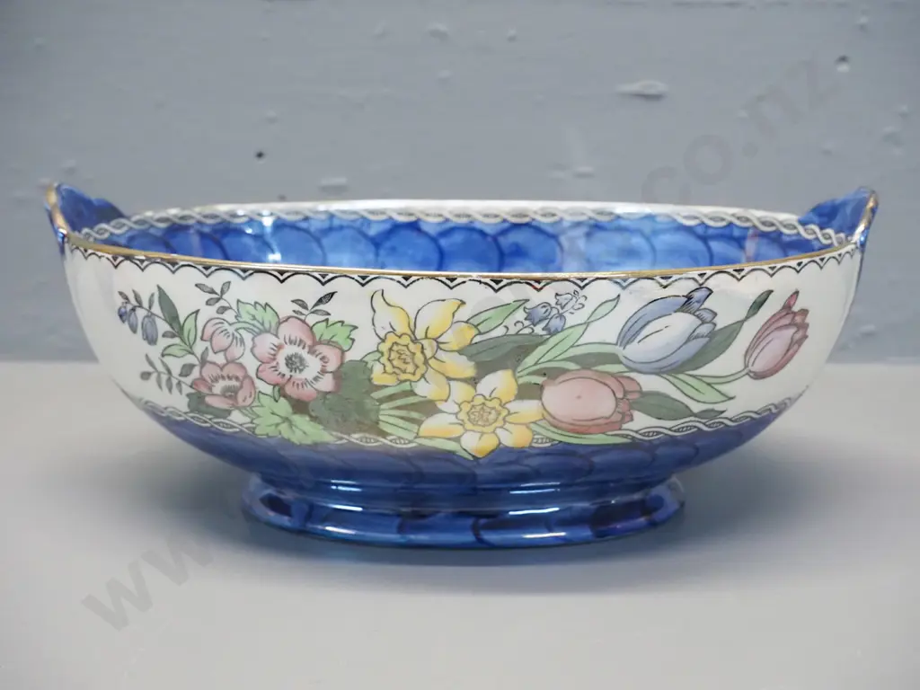 Maling blue thumbprint Springtime oval bowl H80 L250 W180 Image 1++