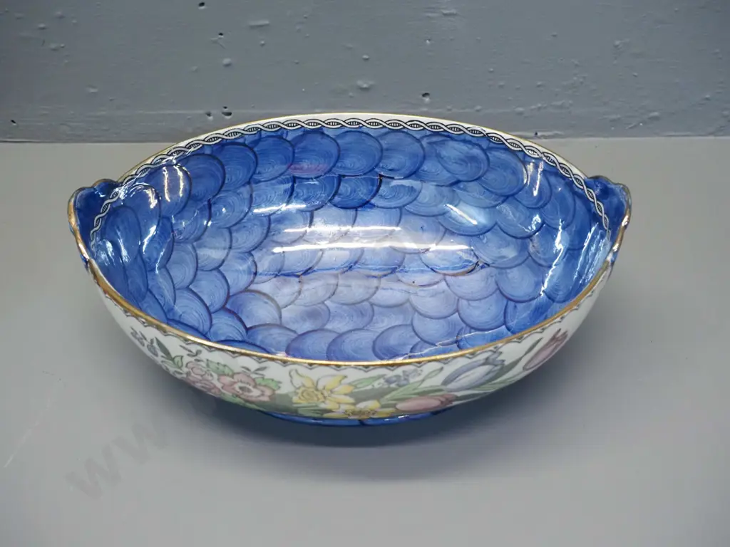 Maling blue thumbprint Springtime oval bowl H80 L250 W180 Image 1++