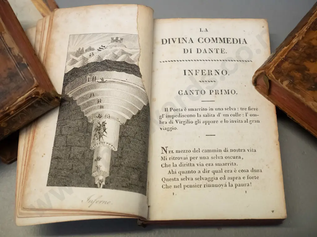 8 antique books - 1820 4 Vol. Tasso, 2 vol both in Dante in Italian, 1759 Lady Mary Montague, 1717 Latin vocabulary etc. Image 1++