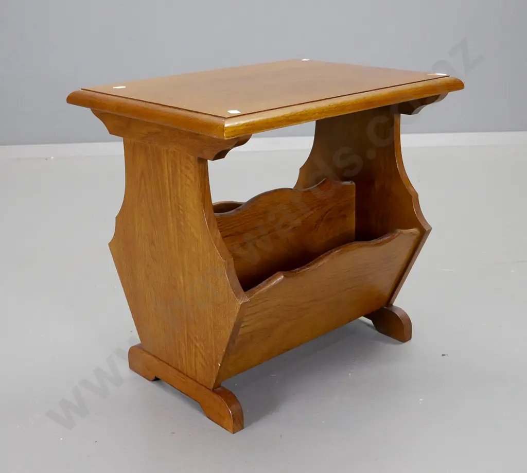 oak side table with magazine rack base H435 W450 D350 Image 1++