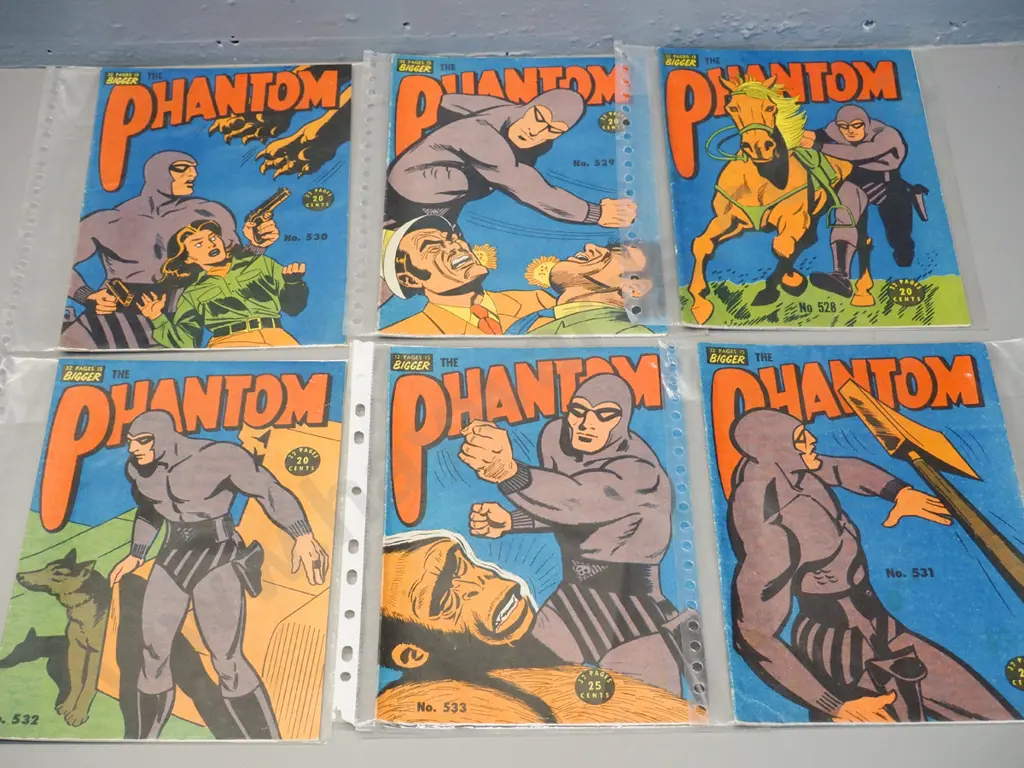 6 Phantom comics - mid-1970s Australian issues - Numbers 528, 529, 530, 531, 532, 533 Image 1++