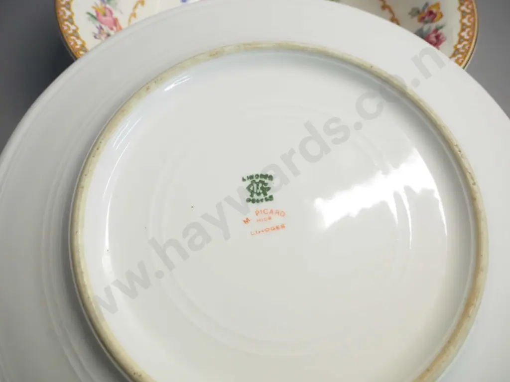 vintage Wilkinsons "Shalimar" pattern fruit set and Limoges dinner plate with Grand Hotel Auckland logo D-240 Image 1++