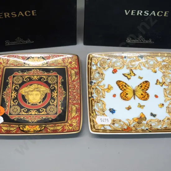 2 x small Versace square dishes W-110mm