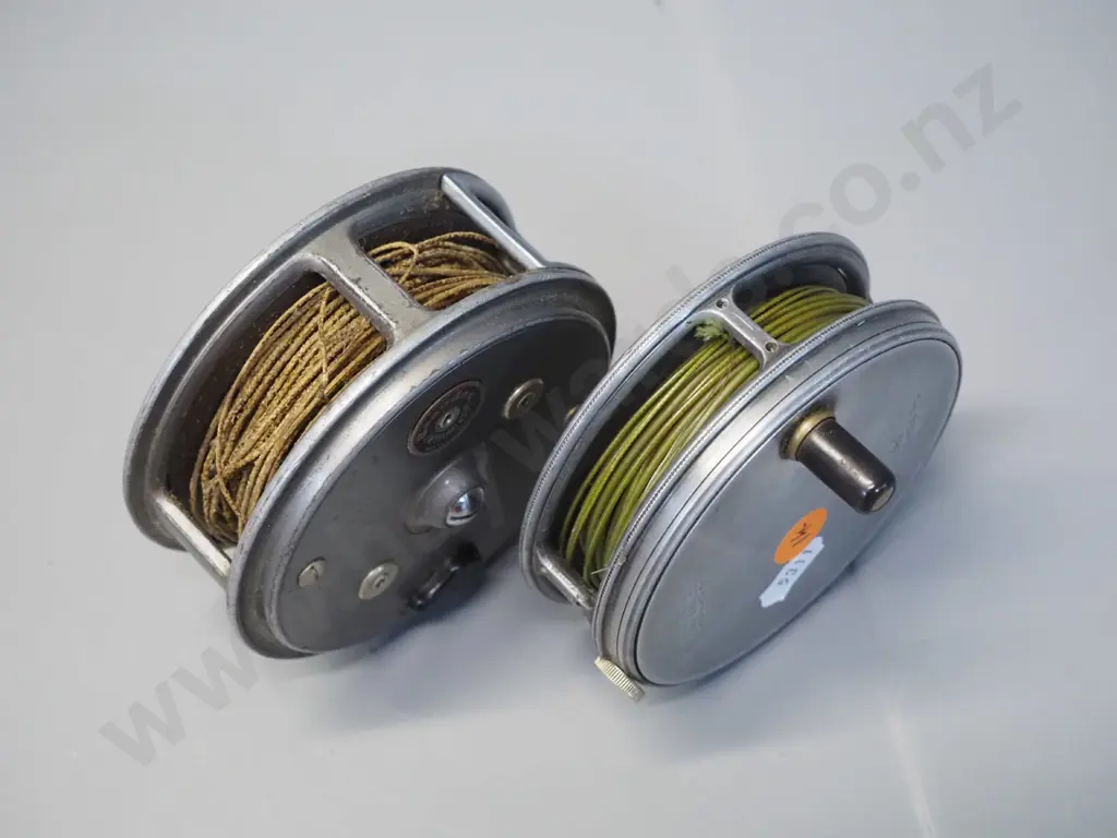 2 English made fishing reels - Hardy Bros. "The Perfect 3 5/8" and Young & Son Beaudex D-95 Image 1++