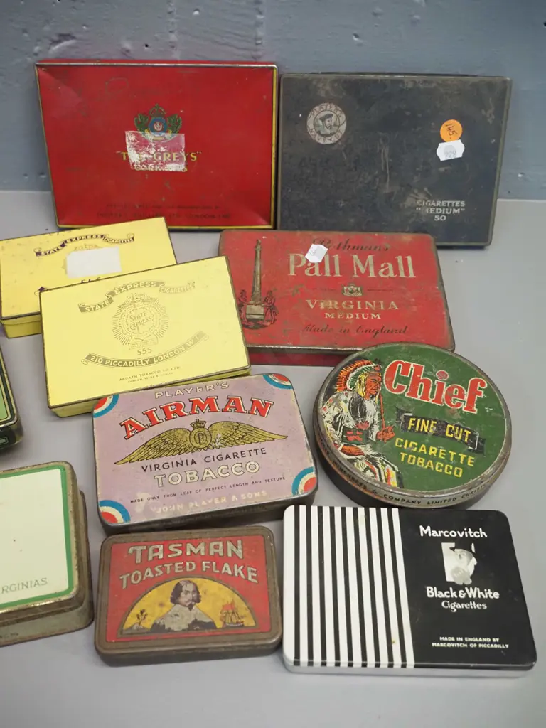 assorted vintage tobacco & cigarette tins - general wear & tear Image 1++