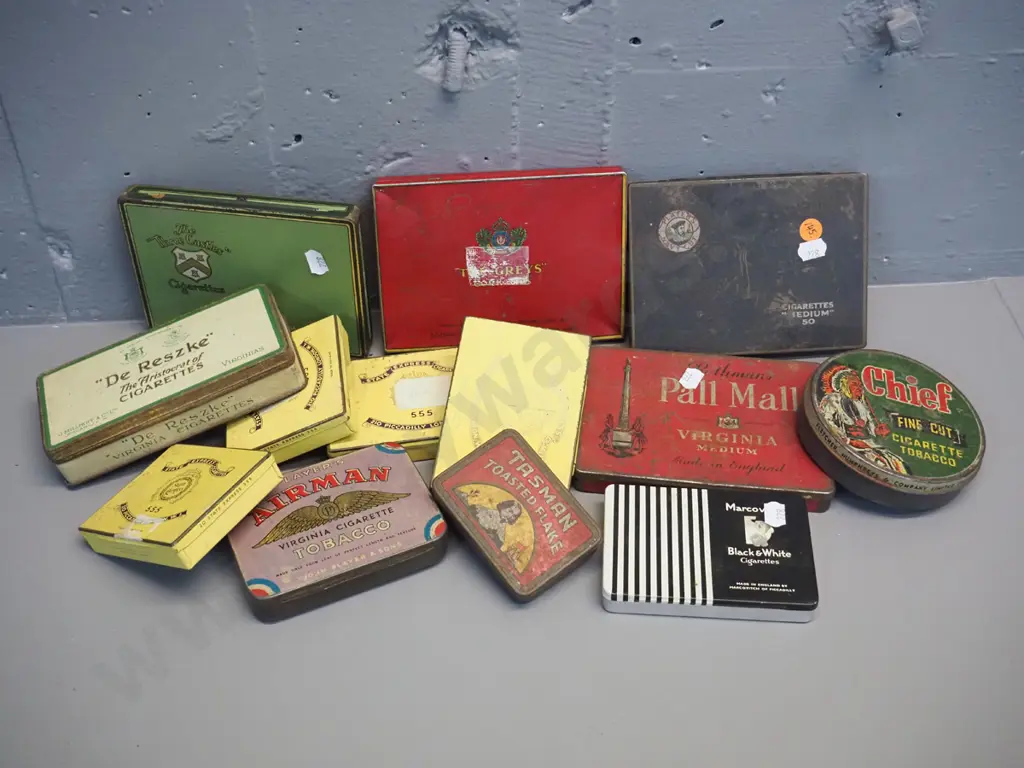 assorted vintage tobacco & cigarette tins - general wear & tear Image 1++