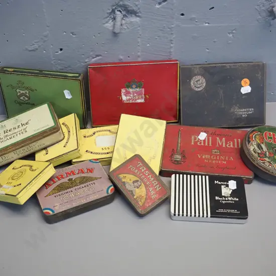 assorted vintage tobacco & cigarette tins - general wear & tear
