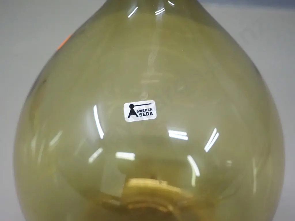 large Seda Swedish gold glass narrow-neck vase H-500 D-160 Image 1++
