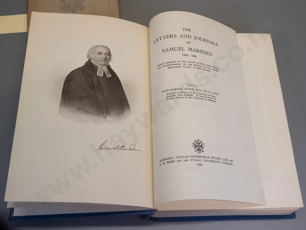 2 books - Letters and Journals of Samuel Marsden - first edition, signed by editor, limited edition of 1000 (no DJ) and Image 1++