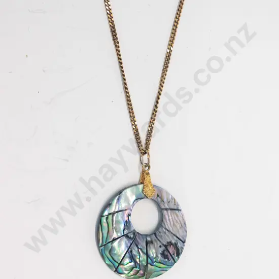 paua shell necklace chain stamped 375