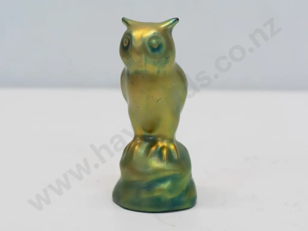 Art Nouveau owl figure with iridescent glaze - 'Hungarian Zsolnay' Image 1++