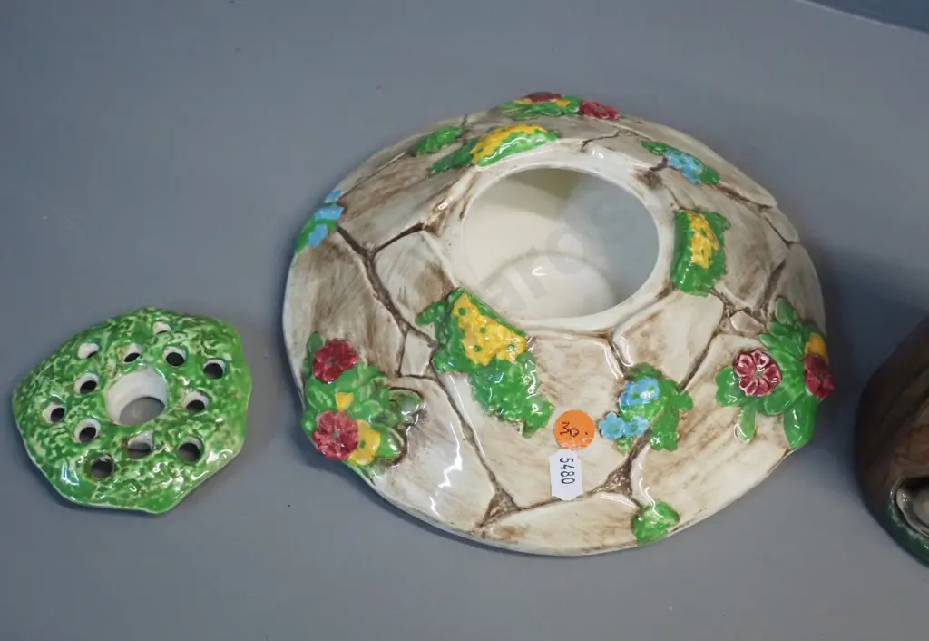 Faclon ware Wishing Well flower vase with frog and a Hornsea forest animal tree trunk jug (some wear & crazing) Image 1++