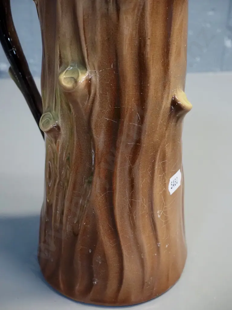 Faclon ware Wishing Well flower vase with frog and a Hornsea forest animal tree trunk jug (some wear & crazing) Image 1++