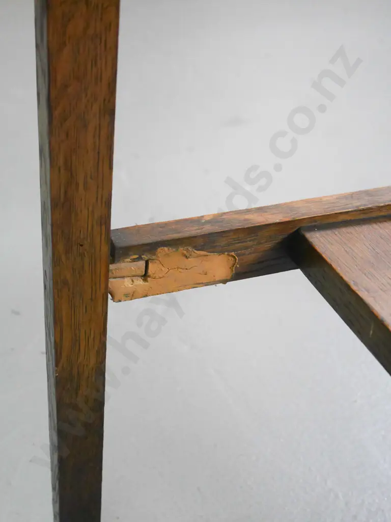 deco oak tall occasional table with bottom shelf - ring mark on top H-740 W-450 D-450 (one leg needs a mend) Image 1++
