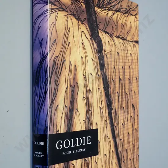 hard-cover book - Goldie by Roger Blakley, 1997, Auckland Art Gallery - fading to dust jacket spine