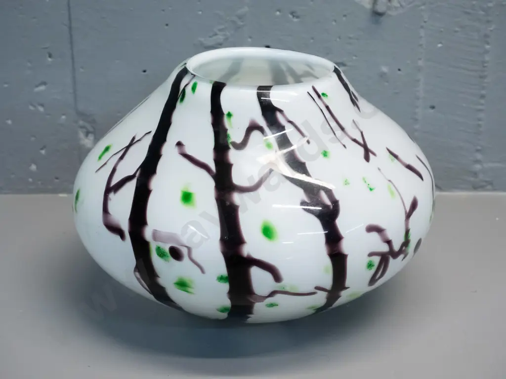 art glass vase - abstract tree motif H-170 D-230 Image 1++