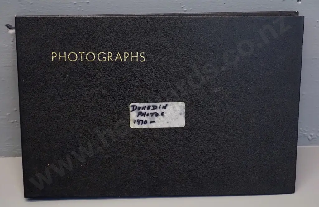retro photo album with numerous Dunedin photos and postcards, Larnach Castle family photos, etc. - approx. half full Image 1++