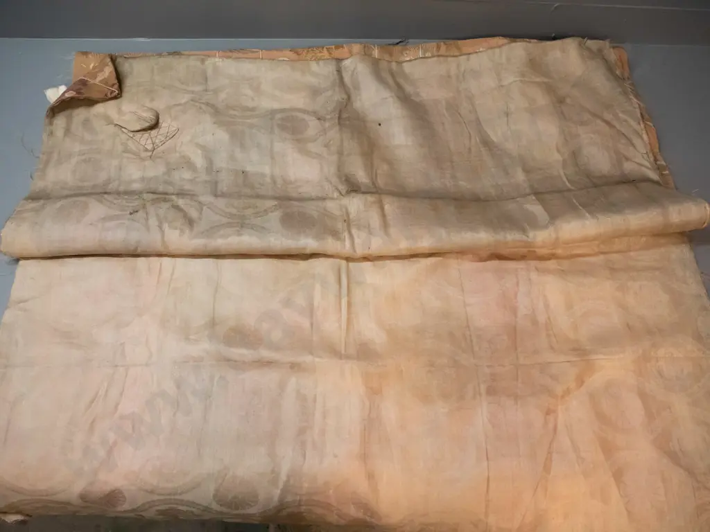 large Japanese silk patchwork textile item - Buddhist Kesa / priest's robe, according to note - wear and damage Image 1++