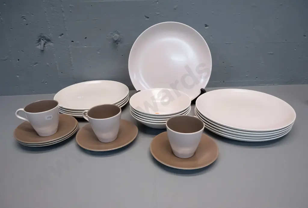Poole dinnerware - warm tones - 3 cups & saucers, 4 coupes, 6 dinners D-250, 5 luncheon plates etc.. Image 1++