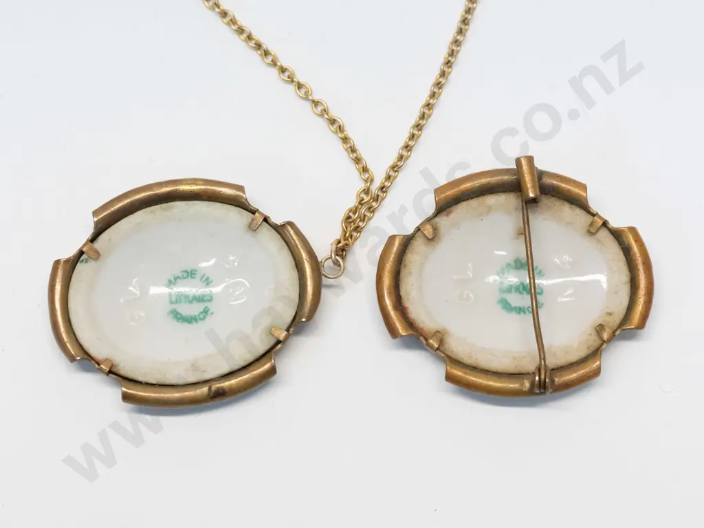 Limoges necklace & brooch Image 1++