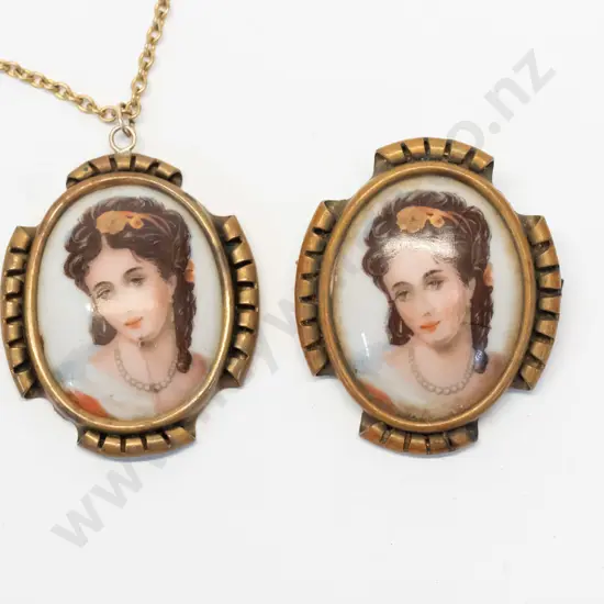 Limoges necklace & brooch